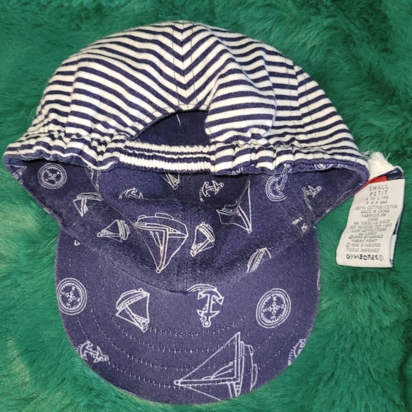 ⛵️ Vintage Gymboree Gymsport Navy Striped Nautical Reversible Hat Cap 2 3 Years - Picture 3 of 5